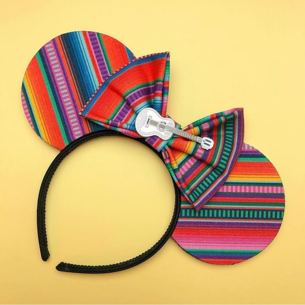 Custom Coco Mouse Ears with Black Velvet Bow & Miguel’s Guitar by House of Mouse